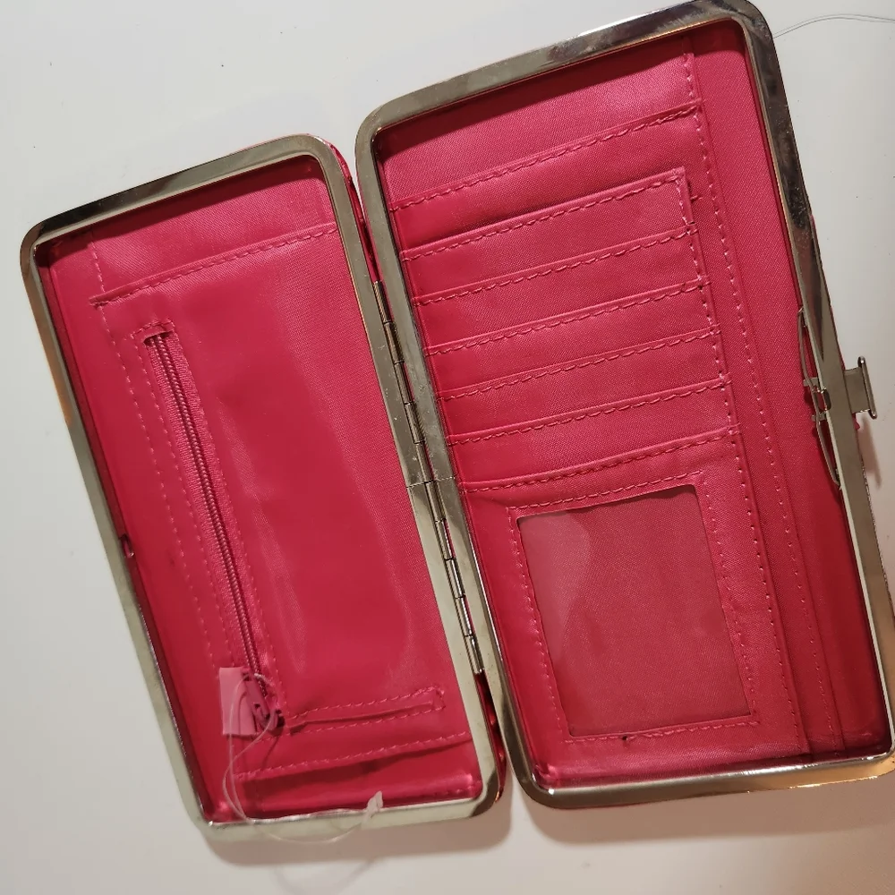 NWOT Designer Red Croc Embossed Clutch w/ Sparkles in the Croc Creases
